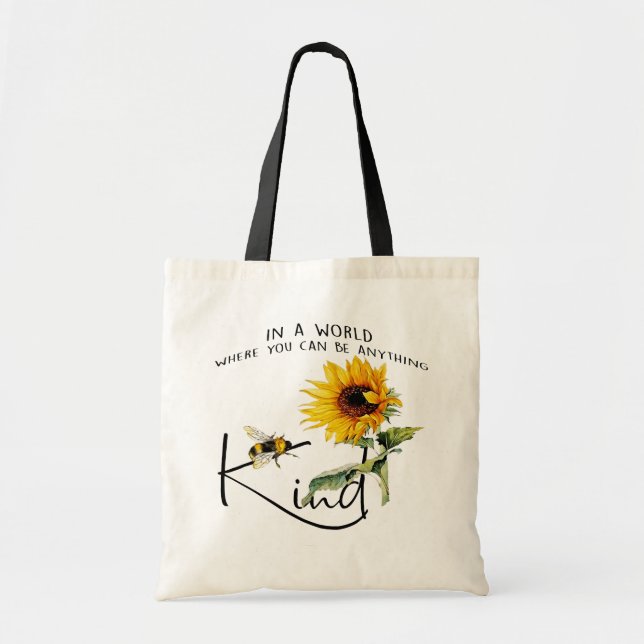Sac fourre-tout de tournesol Bee Kind (Devant)