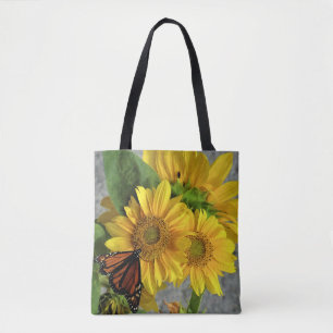 Sac fourre-tout de tournesol et de monarque