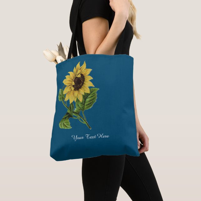 Sac fourre-tout de tournesol jaune personnalisé (De près)