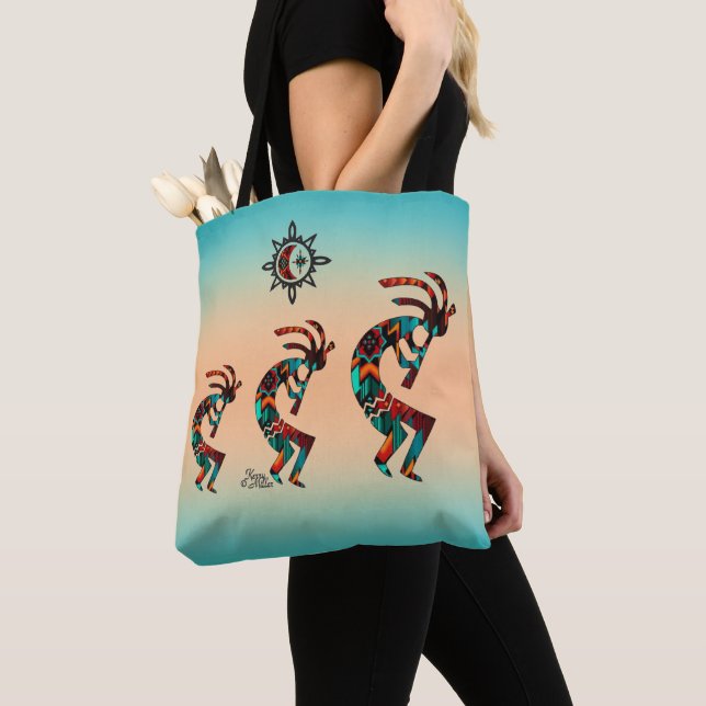 Sac fourre-tout de trois Kokopelli (De près)