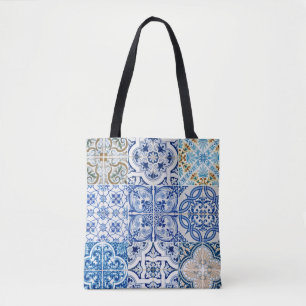 Sac fourre-tout de tuiles bleues