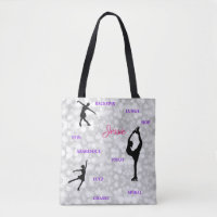 Sac fourre-tout de typographie de patinage artisti