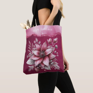 Sac fourre-tout de vacances à la flore rose