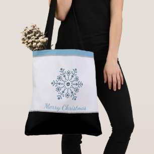 Sac fourre-tout de vacances Blue Snowflake Joyeux