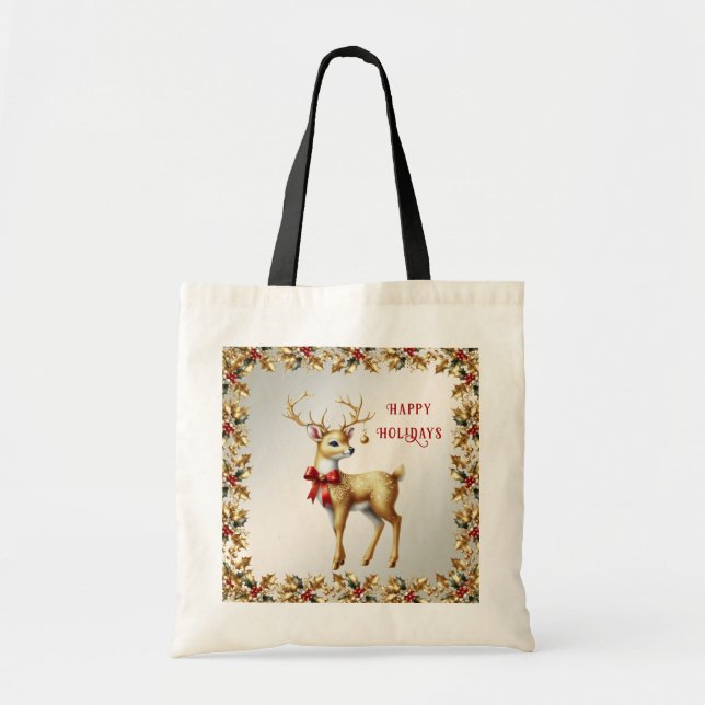 Sac fourre-tout de vacances Gold Reindeer (Devant)
