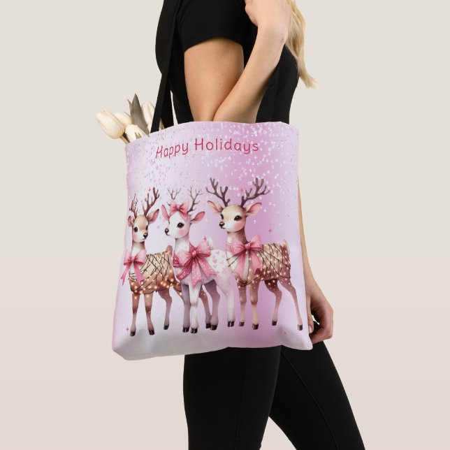 Sac fourre-tout de vacances Noël aux cerfs (De près)