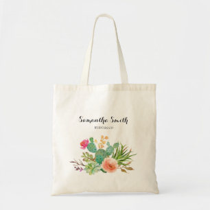 Sac fourre-tout de verdure fleurie Succulent