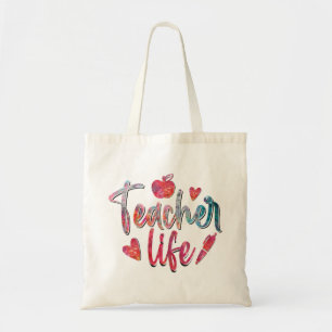 Sac fourre-tout de vie coloré enseignant de pomme