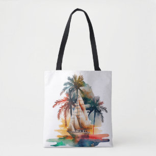 Sac fourre-tout de voilier coloré Tropical Palm