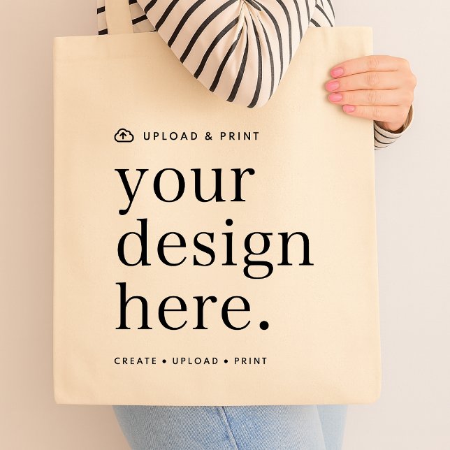 Sac fourre-tout de votre conception Télécharger (Create, upload, print - a bespoke design tote created in your style, for business or personal use.)