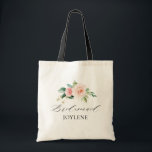 sac fourre-tout demoiselle d'honneur à écriture él<br><div class="desc">sac fourre-tout demoiselle d'honneur mariage à calligraphie simple et fleurs aquarelle rose poudré</div>