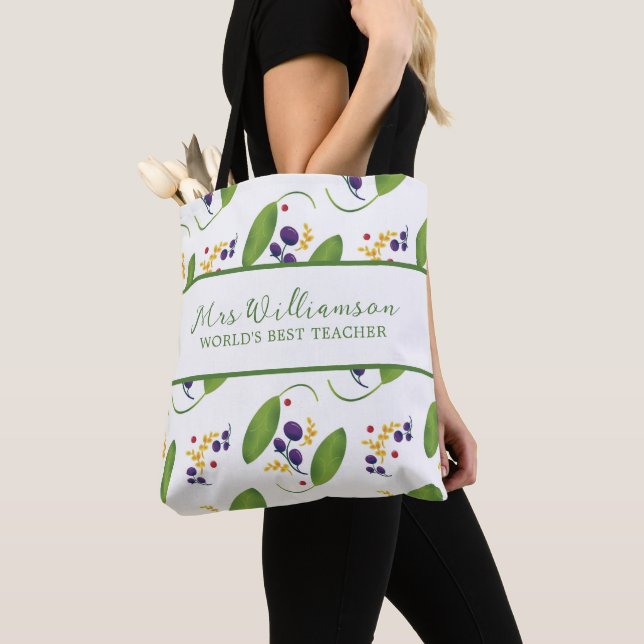Sac fourre-tout d'enseignant Floral moderne lumine (De près)