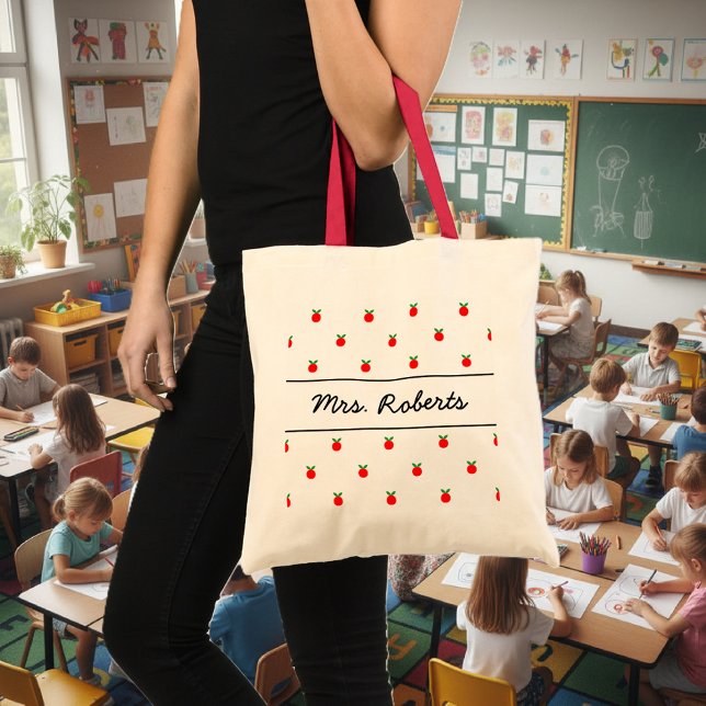 Sac fourre-tout d'enseignant scolaire personnalisé (school teacher tote bag)
