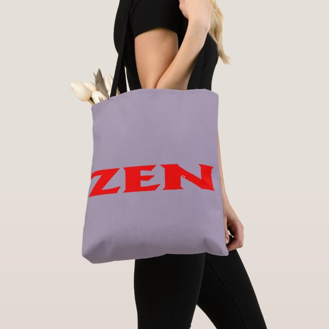 Sac fourre-tout d'épaule gris-rouge zen (De près)