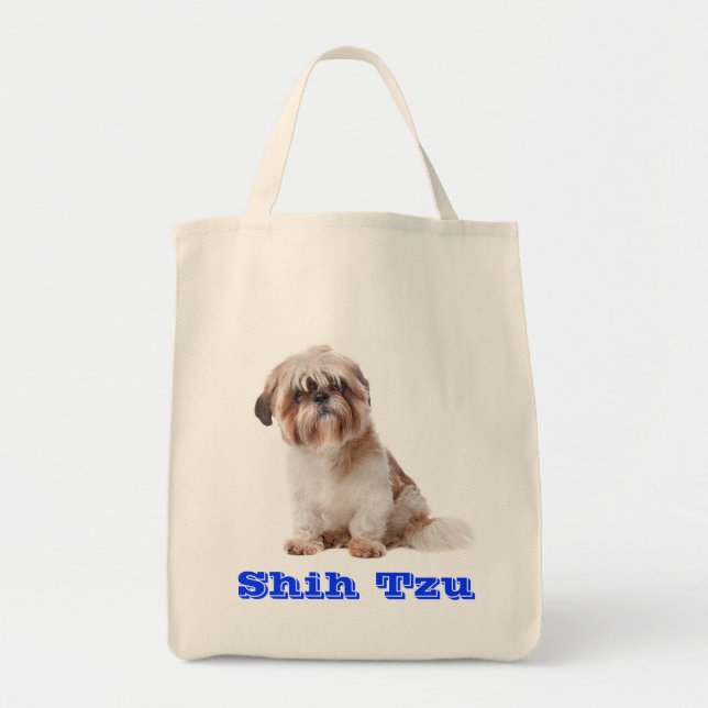 Sac fourre-tout d'épicerie Shih Tzu Puppy Dog (Devant)