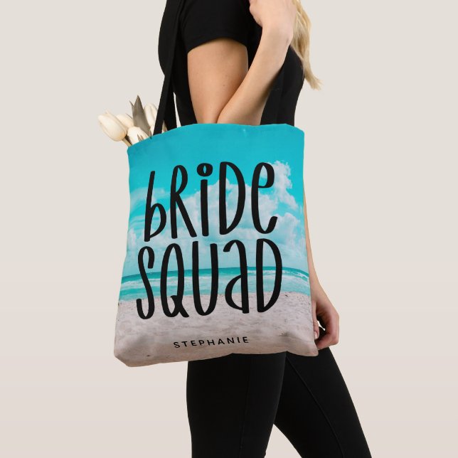 Sac fourre-tout d'équipe de mariées de plage perso (De près)