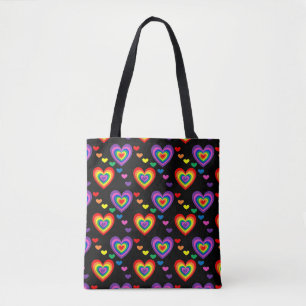Sac fourre-tout des coeurs arc-en-ciel