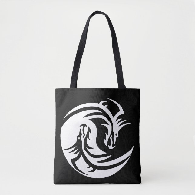 sac fourre-tout des dragons du yin yang (Devant)