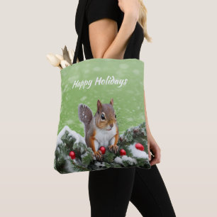 Sac fourre-tout des fêtes de Noël des écureuils