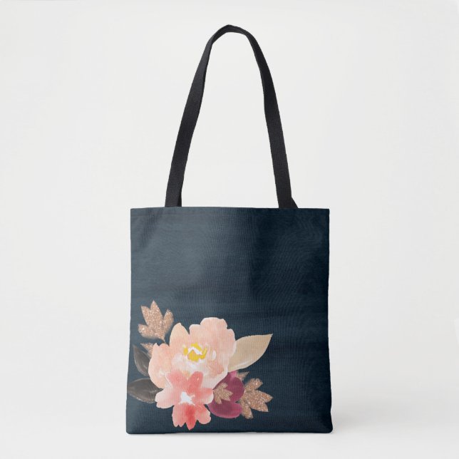 Sac fourre-tout des fleurs d'aquarelle (Devant)