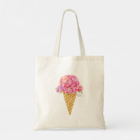 Sac fourre-tout des fleurs de cône de crème glacée