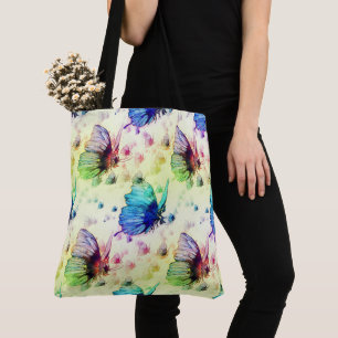 Sac fourre-tout des papillons aquarelle