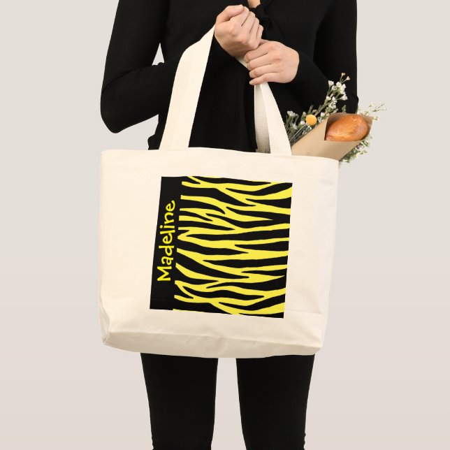 Sac fourre-tout des rayures de tigre jaune (Devant (produit))