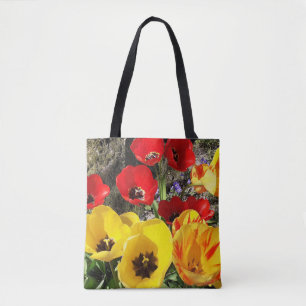 Sac fourre-tout des tulipes jaunes et rouges
