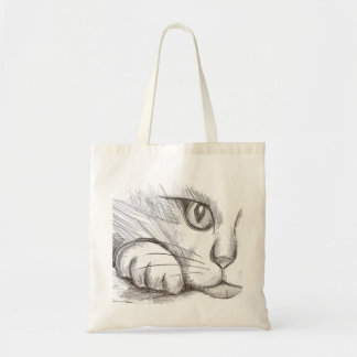 Sac fourre-tout dessin au crayon de chat