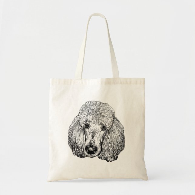 Sac fourre-tout détaillé caniche – Portrait de chi (Devant)