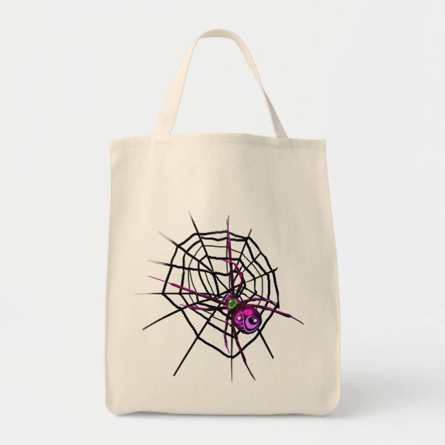 Sac fourre-tout d'Halloween avec Spider et Web (Devant)