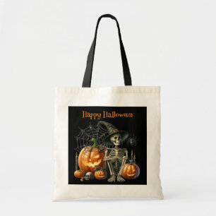 Sac fourre-tout d'Halloween Citrouilles de squelet