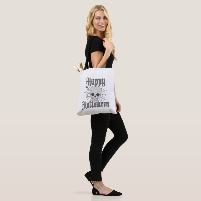 Sac fourre-tout d'Halloween | Crâne et Spiderweb (Sur le modèle)