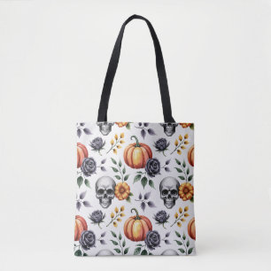 Sac fourre-tout d'Halloween floral d'automne