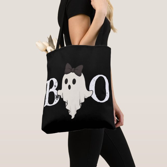 Sac fourre-tout d'Halloween mignon - Fantôme "Boo" (De près)