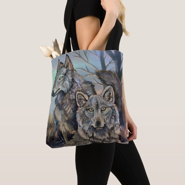 Sac fourre-tout d'hiver des loups de l'Arctique (De près)