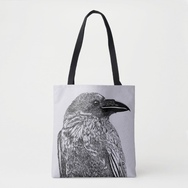 Sac fourre-tout d'illustration de corbeau (Devant)