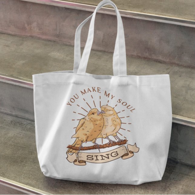 Sac fourre-tout d'illustration de couple d'oiseaux (Créateur téléchargé)