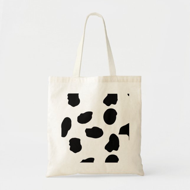 Sac fourre-tout d'impression de vache noire et bla (Devant)