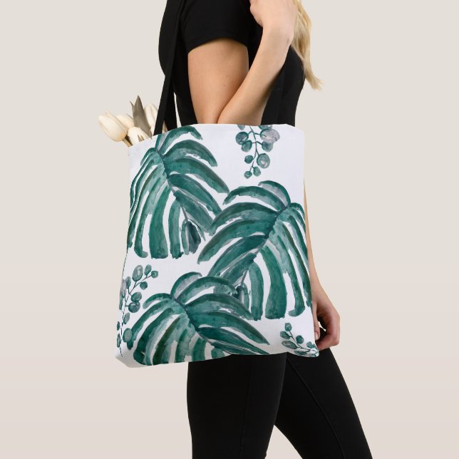 Sac fourre-tout d'impression en feuille de palme b (De près)