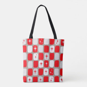 Sac fourre-tout d'impression rétro rouge Starburs