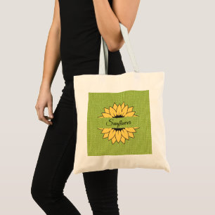 Sac fourre-tout d'impression Tournesol vert custom