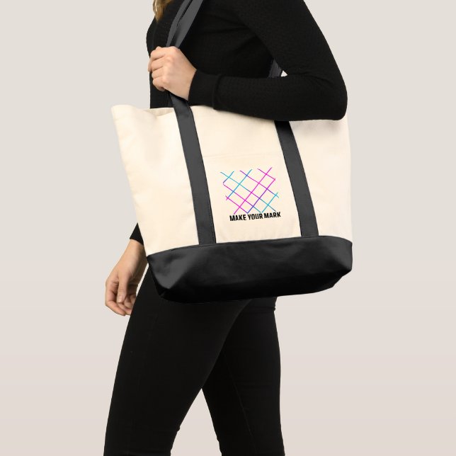Sac fourre-tout d'impulse géogéométrique néon (Devant (produit))
