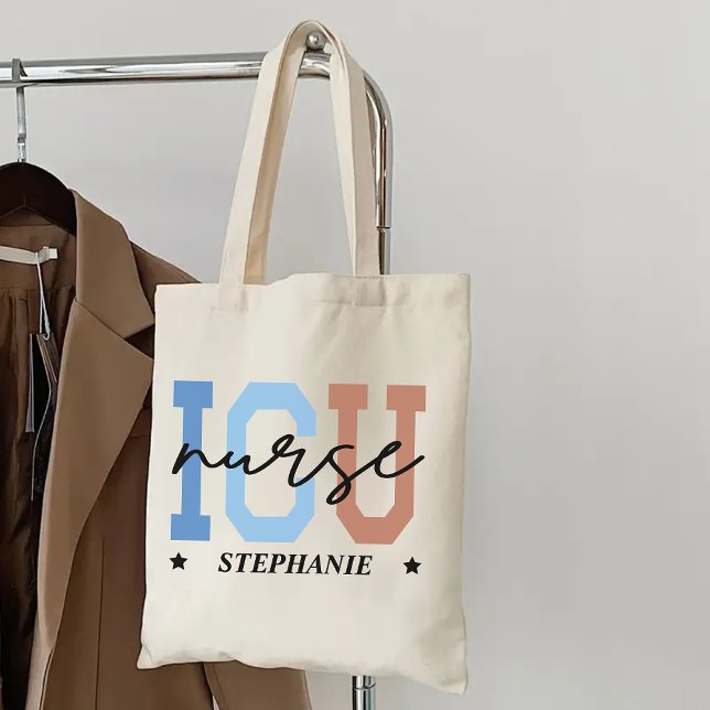 Sac fourre-tout d'infirmière de réanimation, Cadea (ICU nurse tote bag, nurse appreciation gift, custom nurse bag, healthcare hero gift, nurse gift idea)