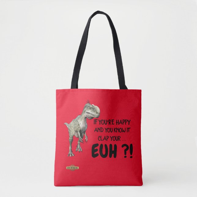 Sac fourre-tout "dinosaure heureux" (Devant)