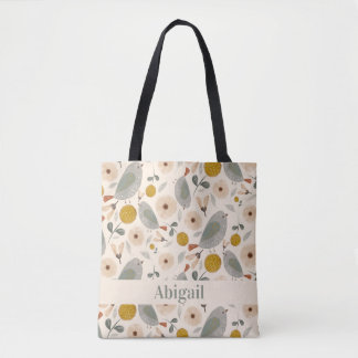 Sac fourre-tout doux aux petits oiseaux
