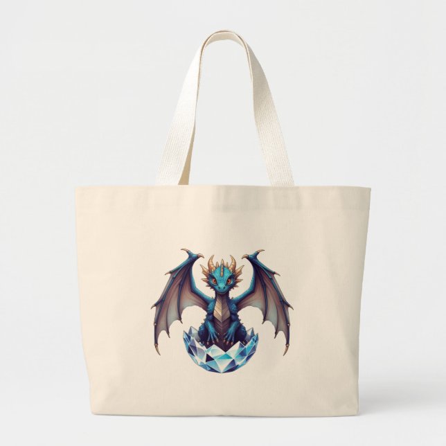 Sac fourre-tout Dragon hatchling émergeant d'un œu (Devant)