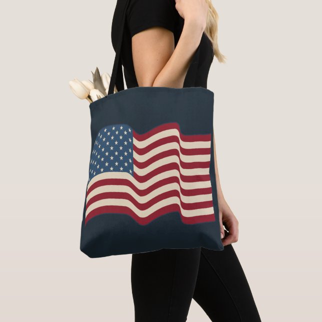 Sac fourre-tout drapeau américain en cadeau (De près)