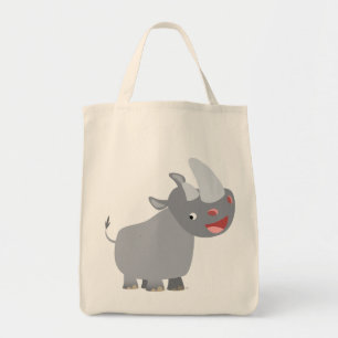 Sac fourre-tout drôle à épicerie de rhinocéros