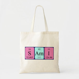 Sac fourre-tout du nom de la table périodique Sam